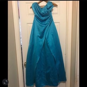 Blue Formal Prom Dress Princess Style